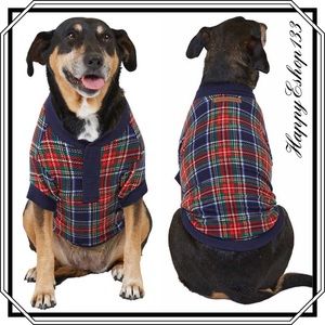 Eddie Bauer Holiday Dog Vest Plaid Waffle Fleece